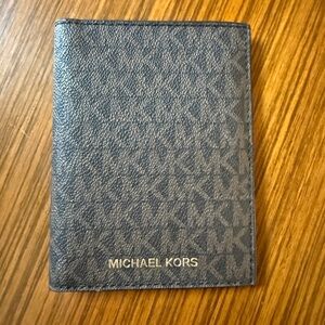 Michael Kors Logo Passport Wallet Brown Travel Holder